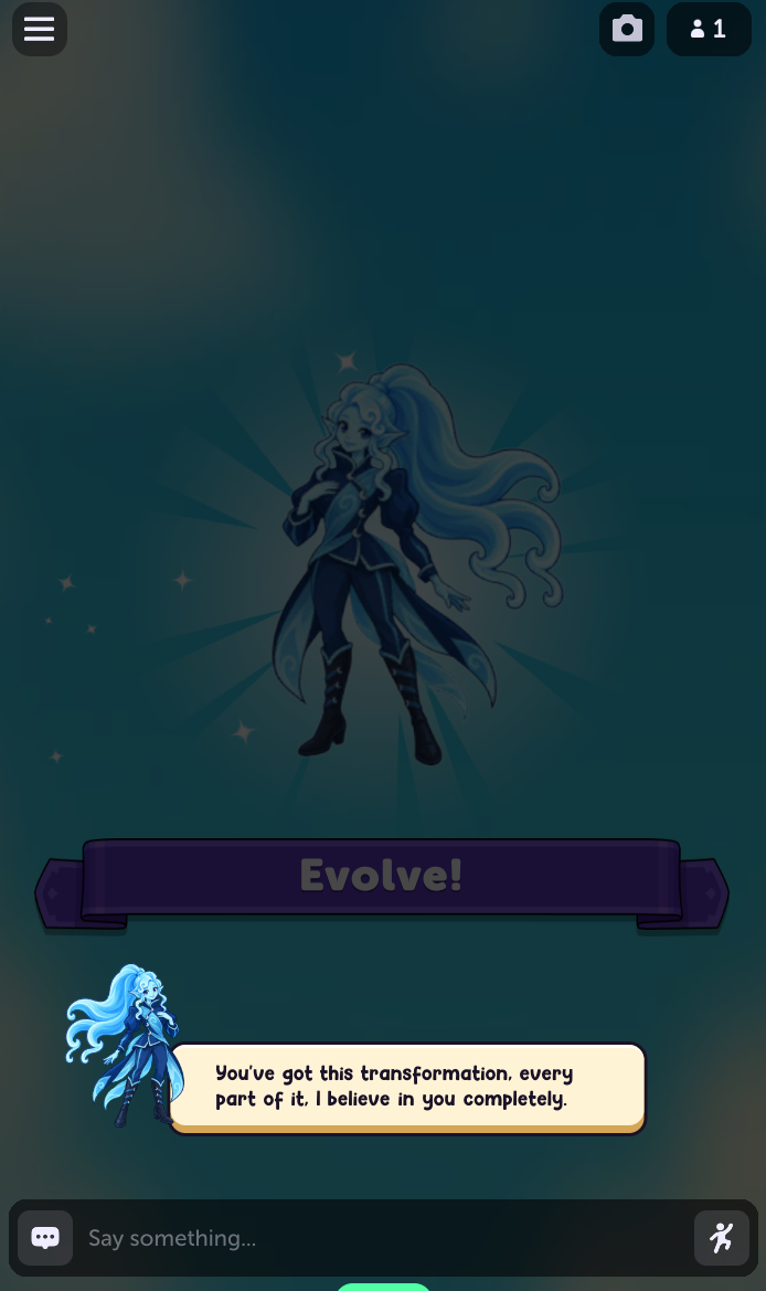 Sylfae speaking as she evolves